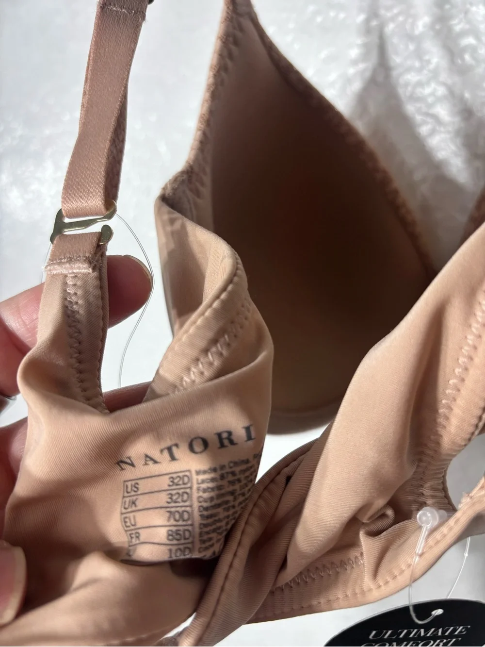Natori women’s comfort evolution bra 32D underwire lace nude new